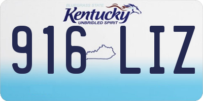 KY license plate 916LIZ