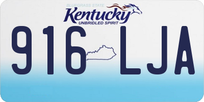 KY license plate 916LJA