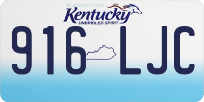 KY license plate 916LJC