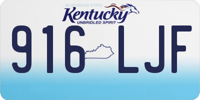 KY license plate 916LJF