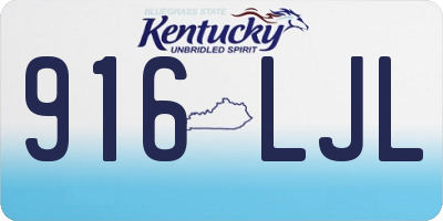 KY license plate 916LJL