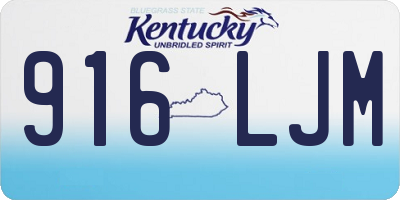 KY license plate 916LJM