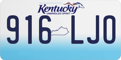 KY license plate 916LJO