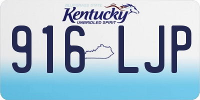 KY license plate 916LJP