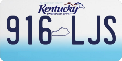 KY license plate 916LJS