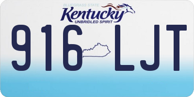 KY license plate 916LJT