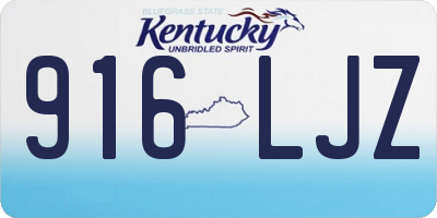 KY license plate 916LJZ