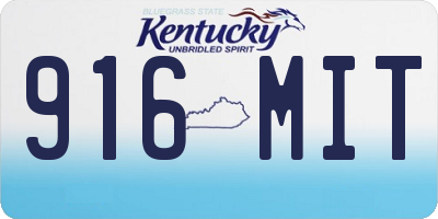 KY license plate 916MIT