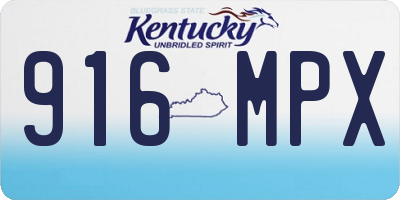 KY license plate 916MPX