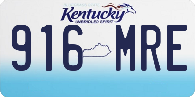 KY license plate 916MRE