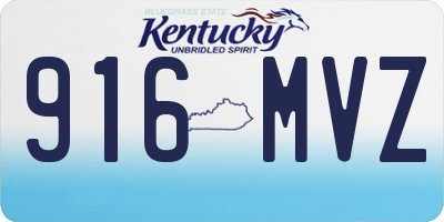 KY license plate 916MVZ