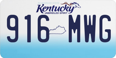 KY license plate 916MWG