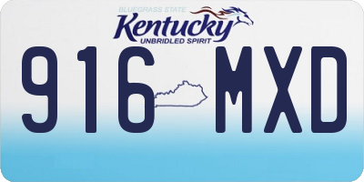 KY license plate 916MXD