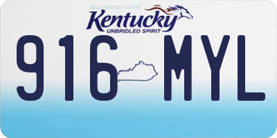 KY license plate 916MYL