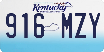 KY license plate 916MZY