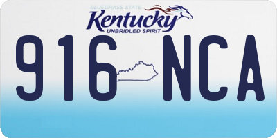 KY license plate 916NCA