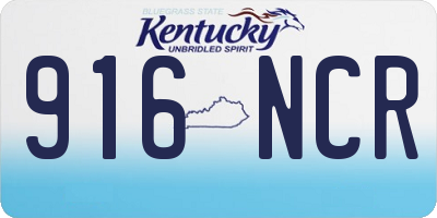 KY license plate 916NCR
