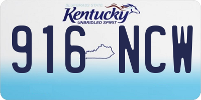 KY license plate 916NCW