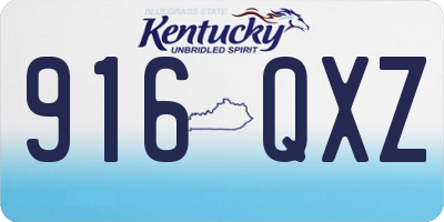 KY license plate 916QXZ