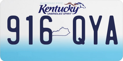KY license plate 916QYA