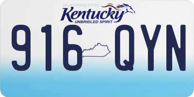 KY license plate 916QYN