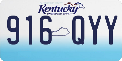 KY license plate 916QYY