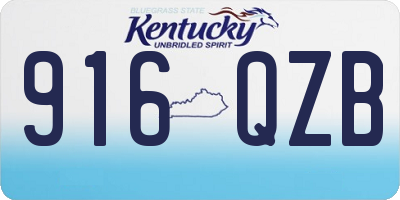 KY license plate 916QZB
