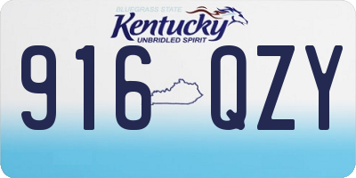 KY license plate 916QZY