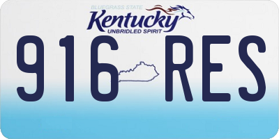KY license plate 916RES