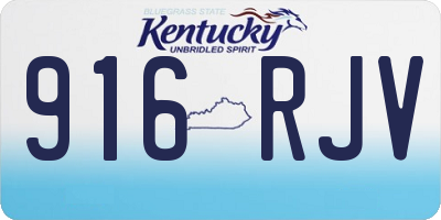 KY license plate 916RJV