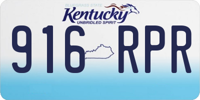 KY license plate 916RPR