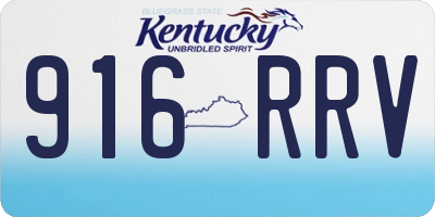 KY license plate 916RRV