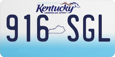KY license plate 916SGL