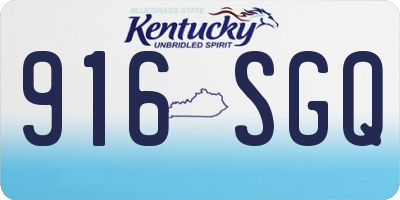 KY license plate 916SGQ