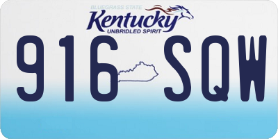 KY license plate 916SQW