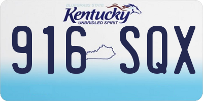 KY license plate 916SQX