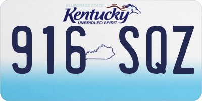 KY license plate 916SQZ