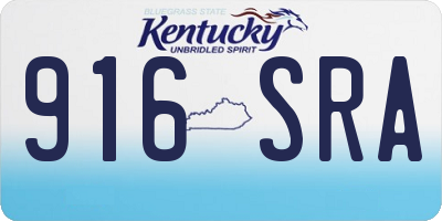 KY license plate 916SRA