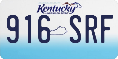 KY license plate 916SRF