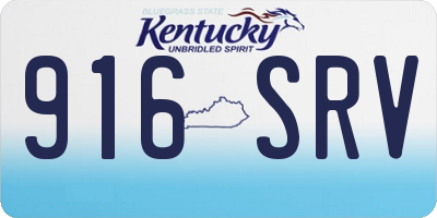 KY license plate 916SRV