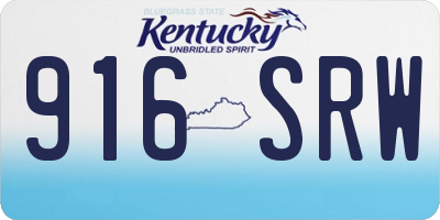KY license plate 916SRW