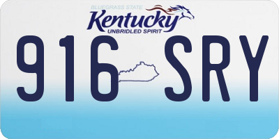 KY license plate 916SRY