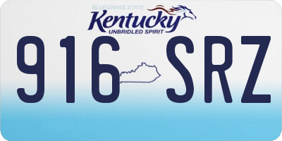 KY license plate 916SRZ