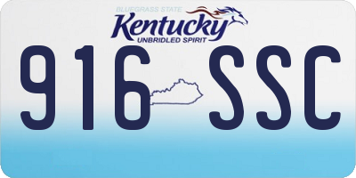 KY license plate 916SSC