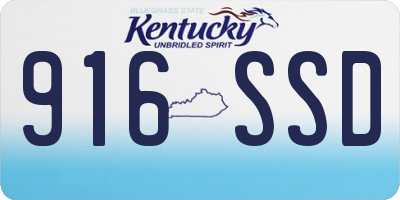 KY license plate 916SSD