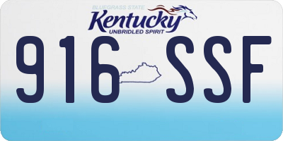 KY license plate 916SSF