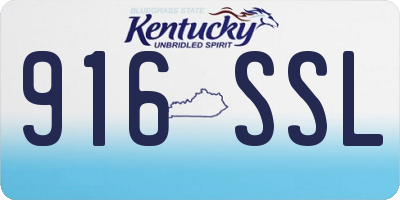 KY license plate 916SSL