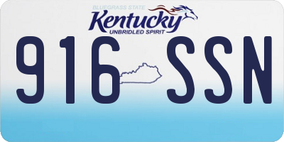 KY license plate 916SSN