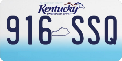 KY license plate 916SSQ
