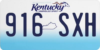 KY license plate 916SXH